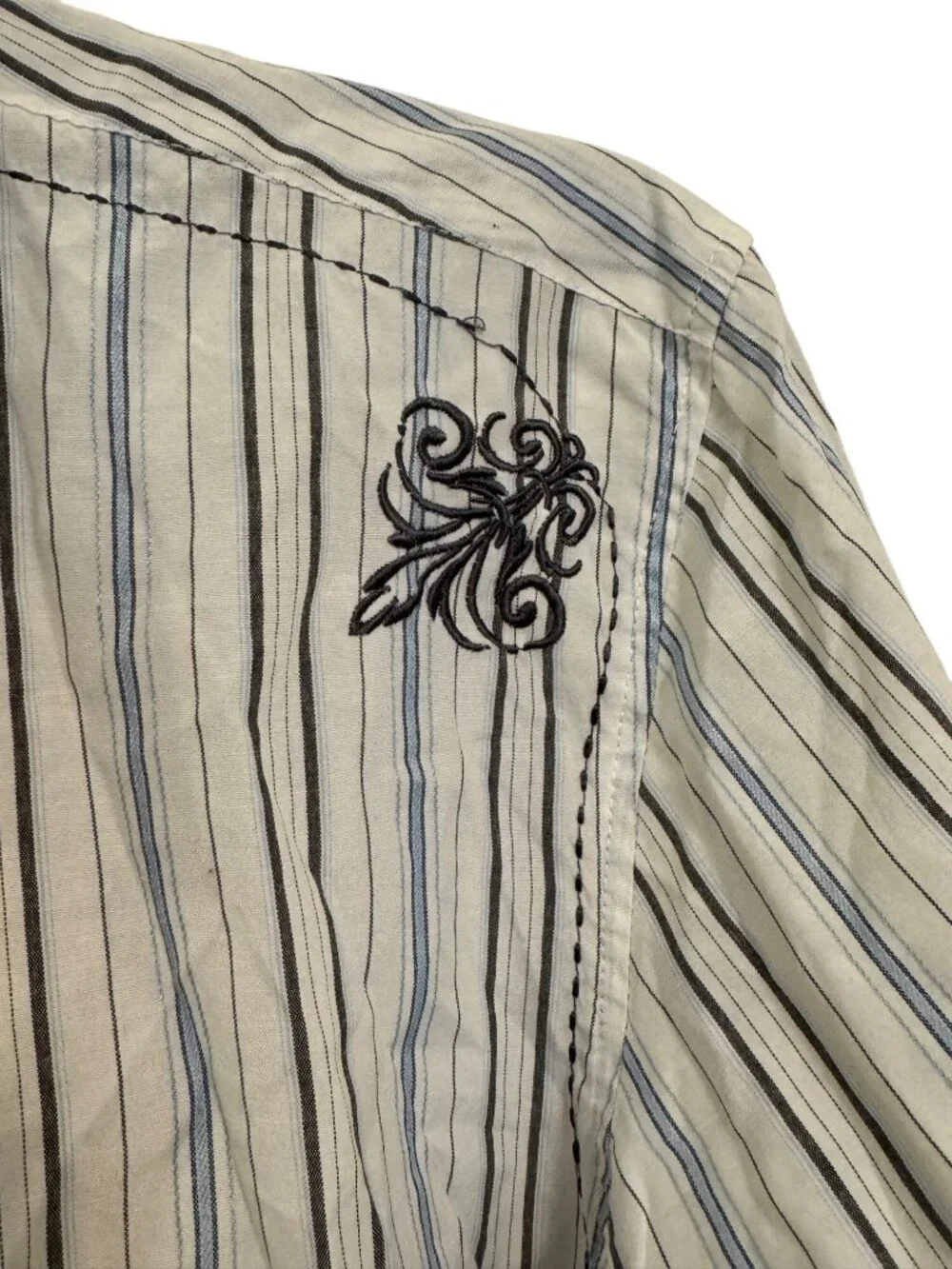Premium Point Mens Striped Button-Up size L  Shirt western